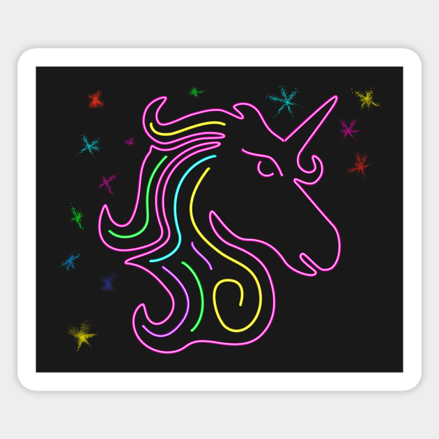 Unicorn Glowing Neon & Glittery Visual Effect Sticker by Xeire